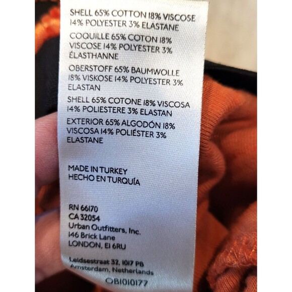 Free People L Orange Velvet Ribbed Flare Pull On Pants Boho 70s Festival Retro - Picture 6 of 8